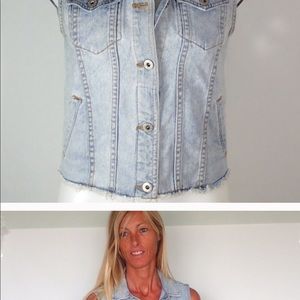 Faded Blue sleeveless Denim Vest Jacket